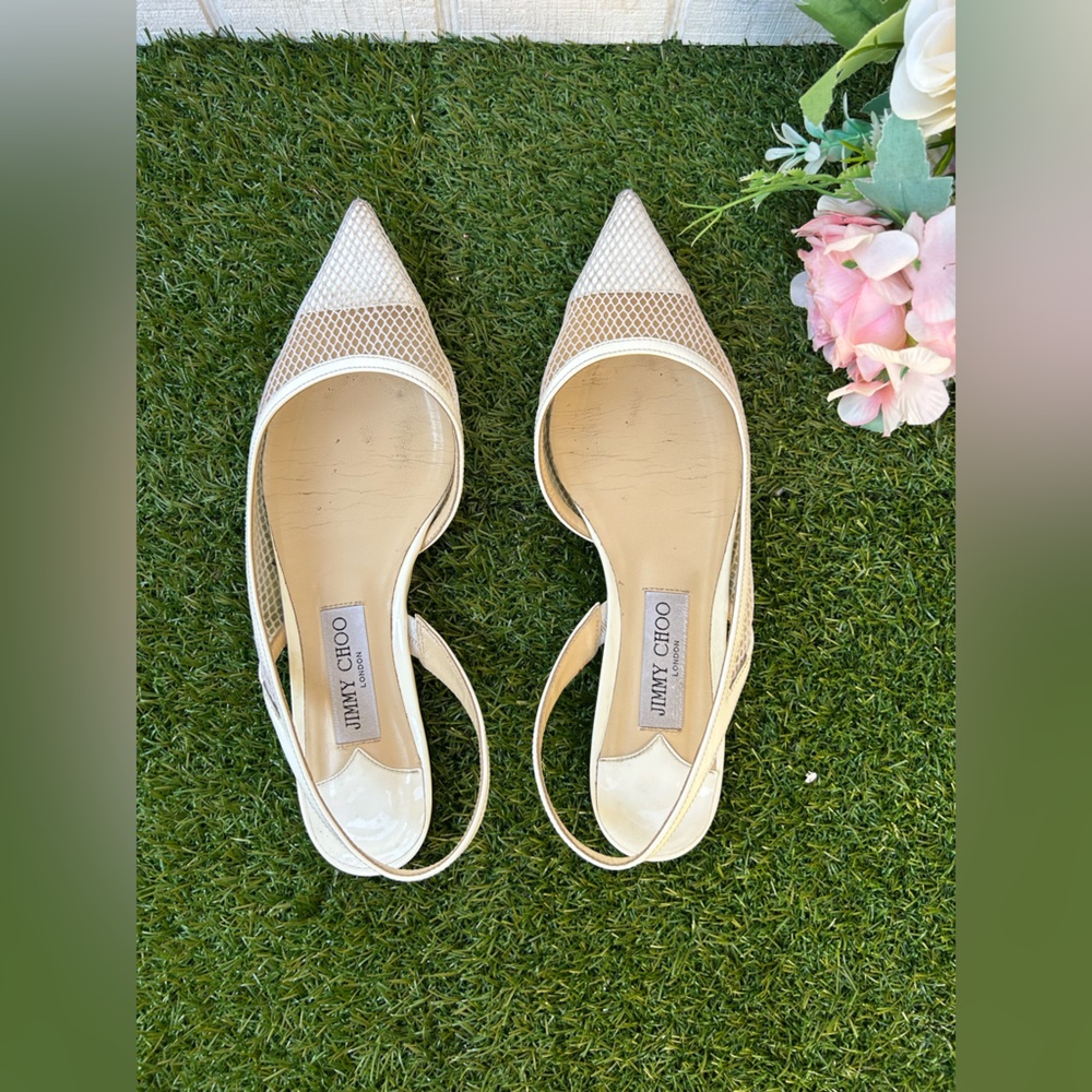 Jimmy Choo
White Mesh Fetto Slingback Flat women size 9 preowned - Picture 6 of 16
